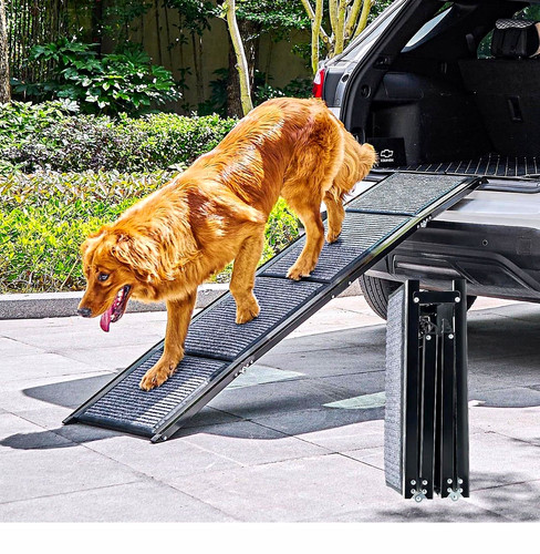 Folding aluminium dog ramp - dog, for